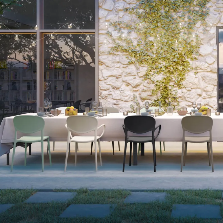 Abby Connubia® Fauteuil de jardin empilable en polypropylène recyclé