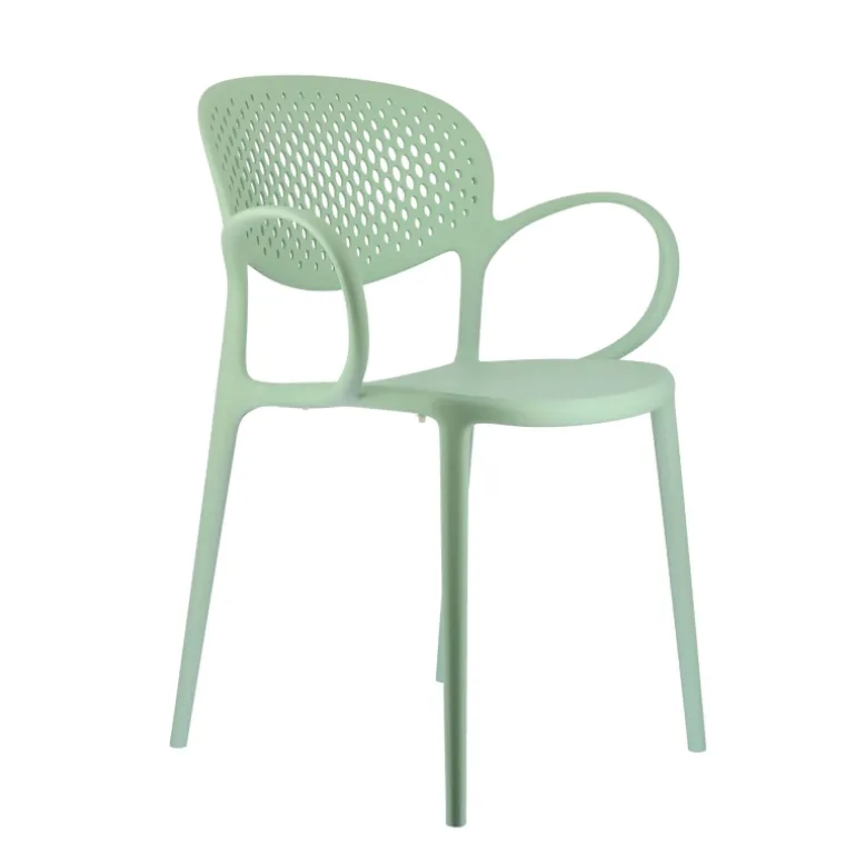 Abby Connubia® Fauteuil empilable en polypropylène recyclé avec dossier microperforé