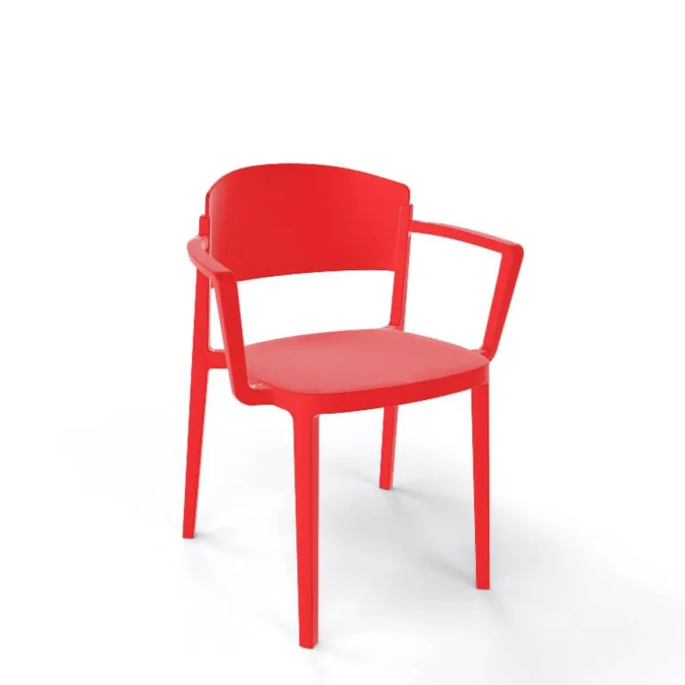 Abuela B Chaise de jardin avec accoudoirs empilable en technopolymère