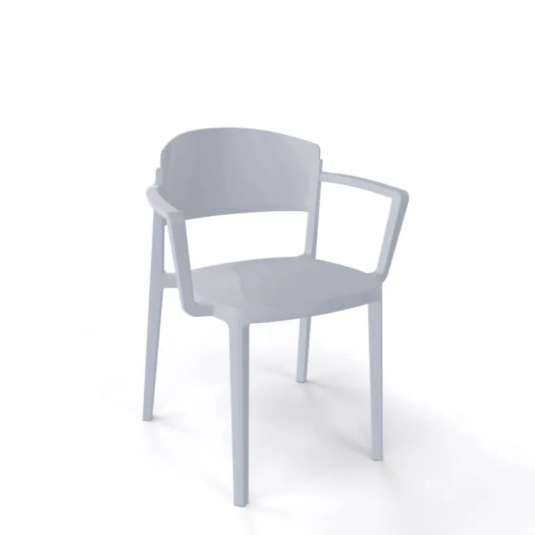 Abuela B Chaise de jardin avec accoudoirs empilable en technopolymère