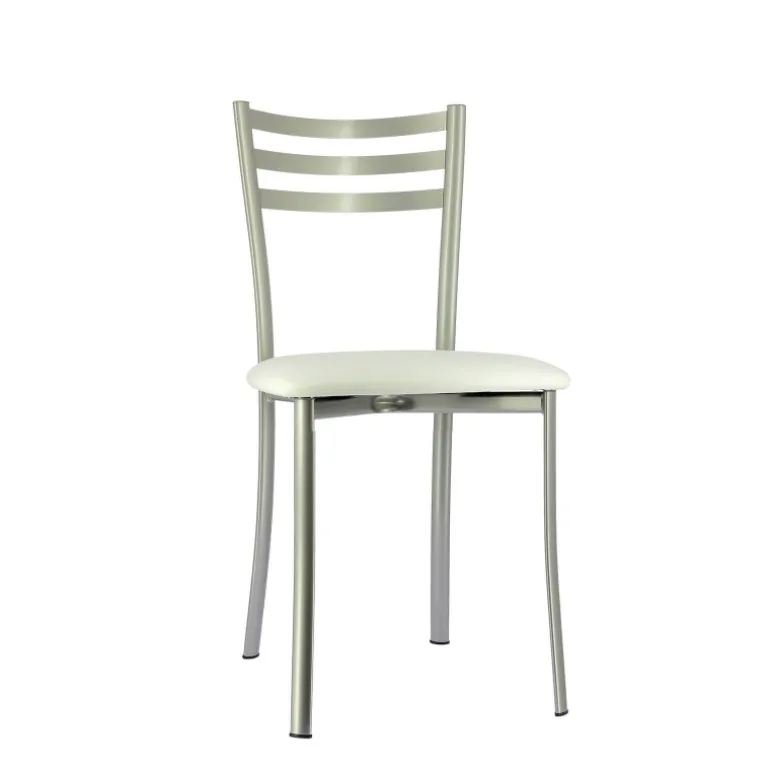 Ace 1320 Chaise de cuisine en métal avec assise en simili rembourrée