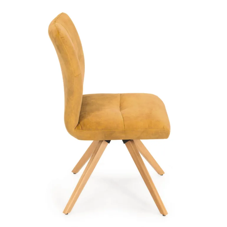 Adèle Chaise confortable en tissu pieds bois