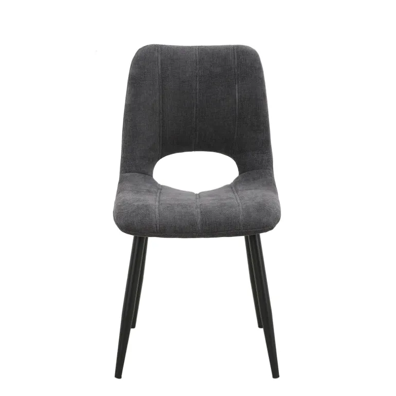 AgatheChaise cosy en tissu avec pieds en métal noir