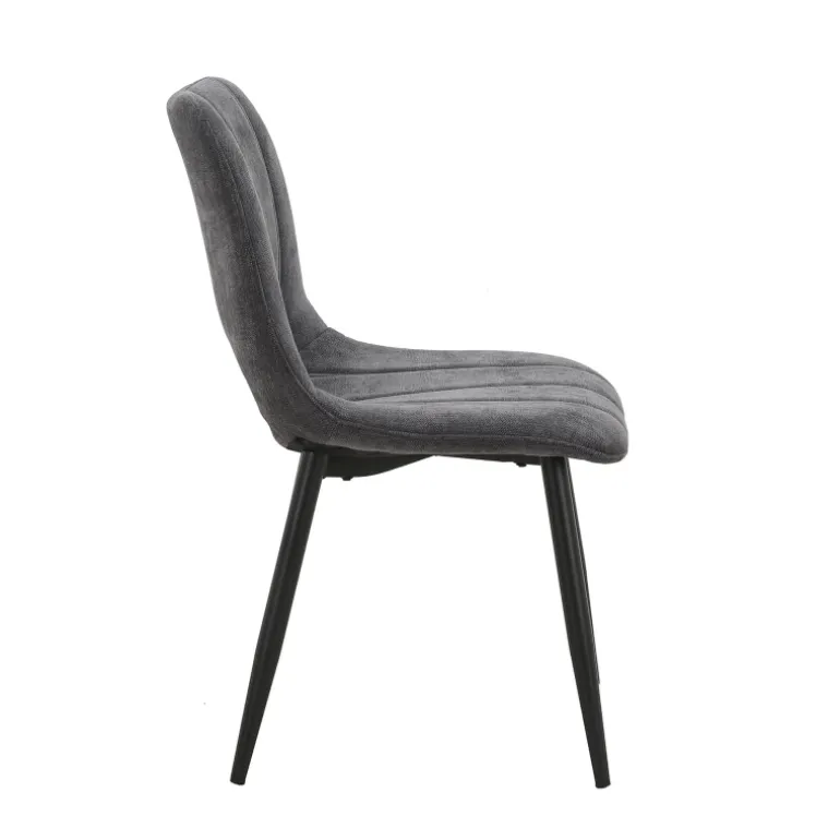 AgatheChaise cosy en tissu avec pieds en métal noir