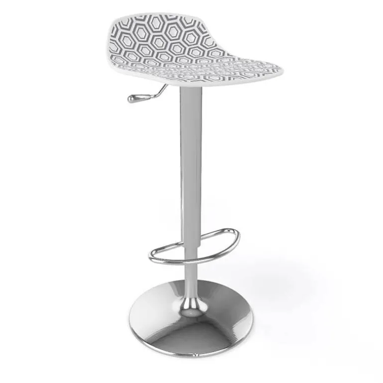 Alhambra 97A / 97AV Tabouret italien sans dossier réglable en hauteur avec assise à motifs
