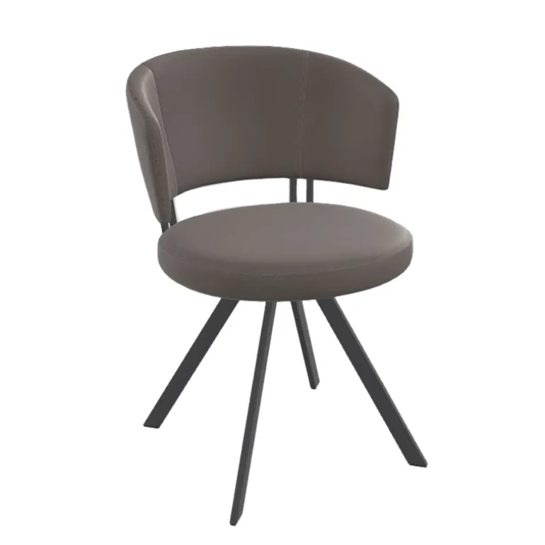 Allure Chaise design confortable pivotante en simili avec pieds en métal