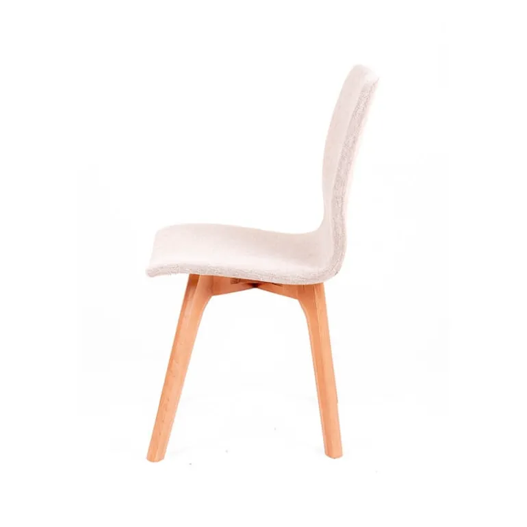 Amelie Chaise en tissu avec pieds en bois massif