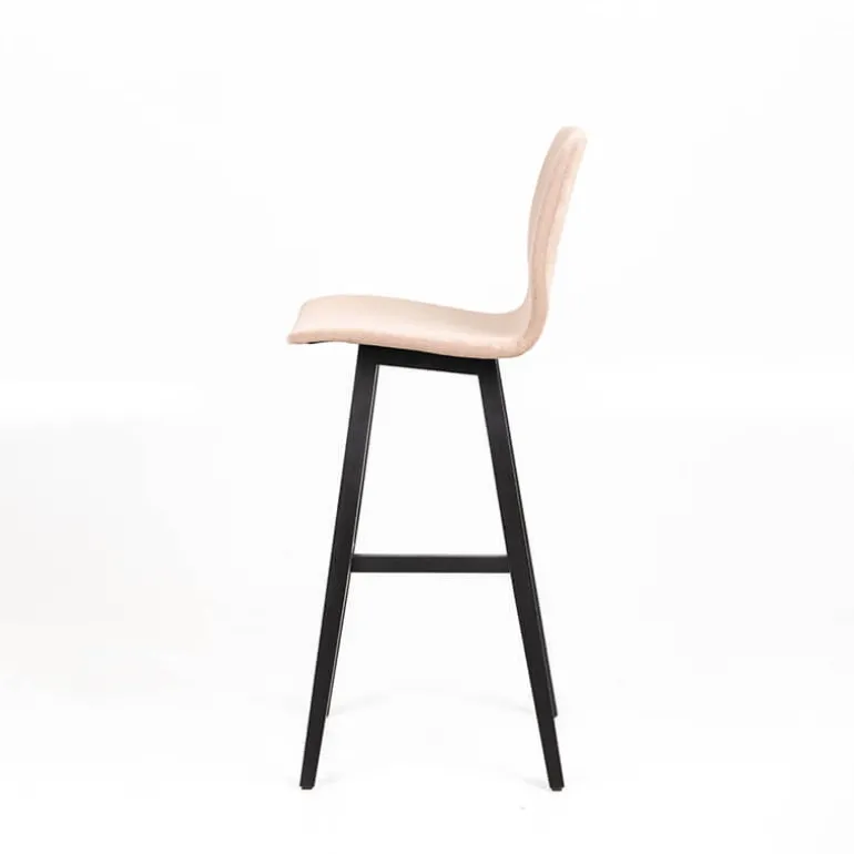 Amelie Tabouret bar en tissu et pieds en bois massif
