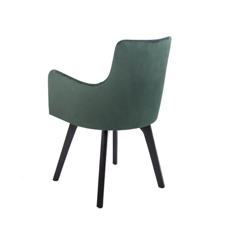 Anders Fauteuil cocooning en tissu et pieds bois