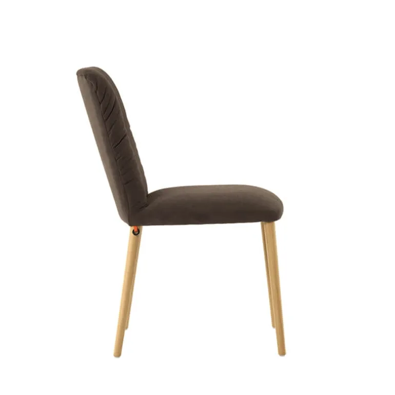 Aura Mobitec® Chaise style cocooning en tissu et pieds bois