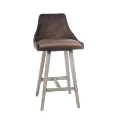 BarLars line Tabouret snack moderne coque tissu dos matelassé
