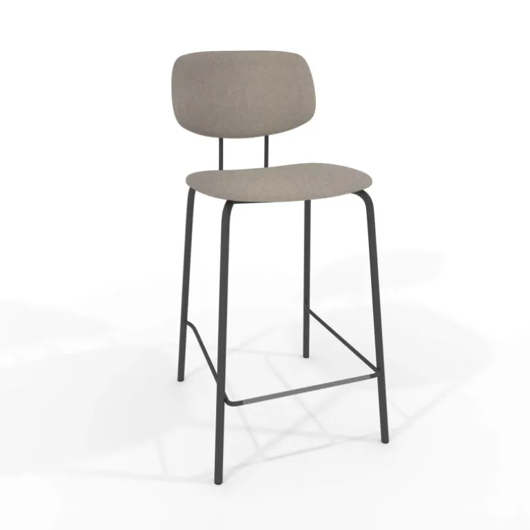 Bistro Tabouret snack inspiration vintage en simili et pieds en métal
