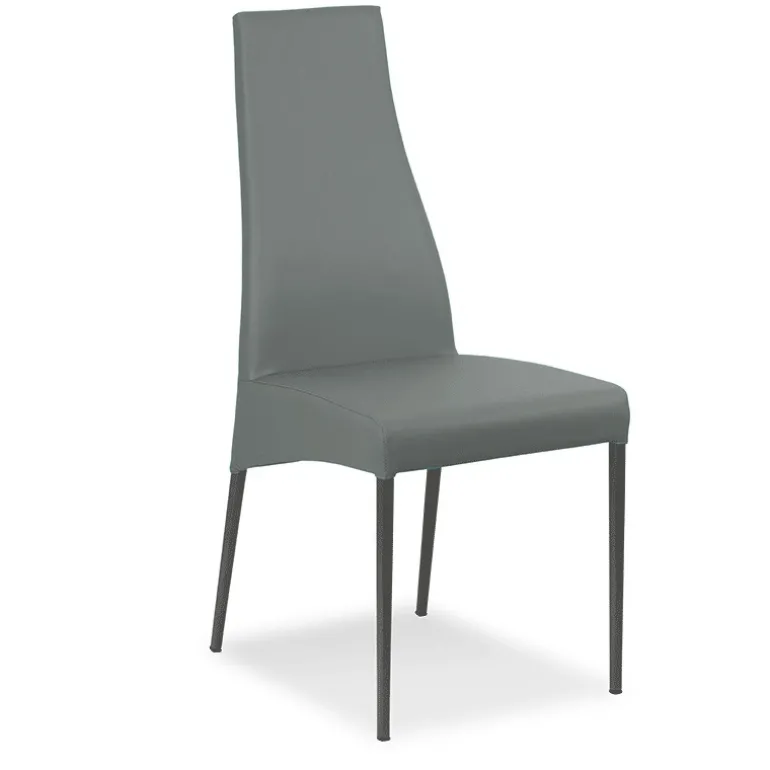 Carla Chaise en cuir de salle à manger italienne
