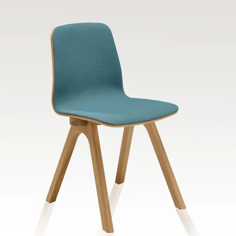 Chevron Chaise design en tissu et pieds bois