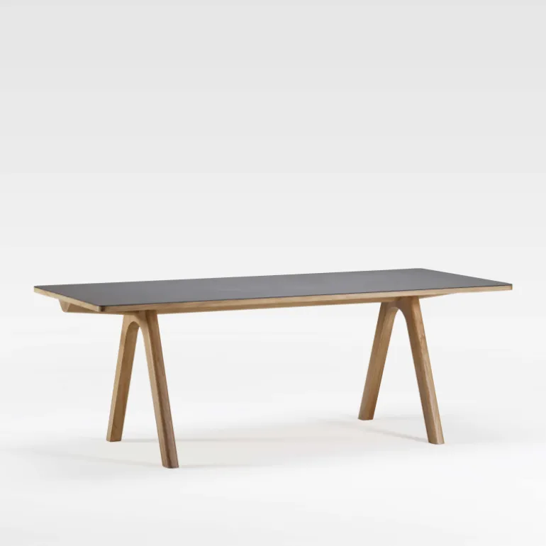 Chevron Table de designer en céramique et bois