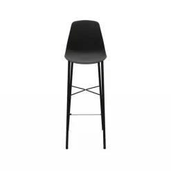 Cloe Tabouret de bar belge moderne avec coque en polypropylène et pieds en métal