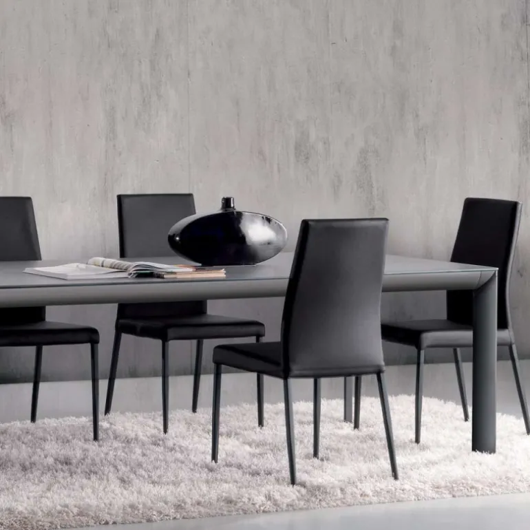 Cocoon Table italienne rectangulaire extensible en céramique contemporaine