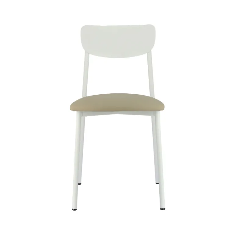 Colette Carrier® Chaise française en métal avec assise en simili rembourrée