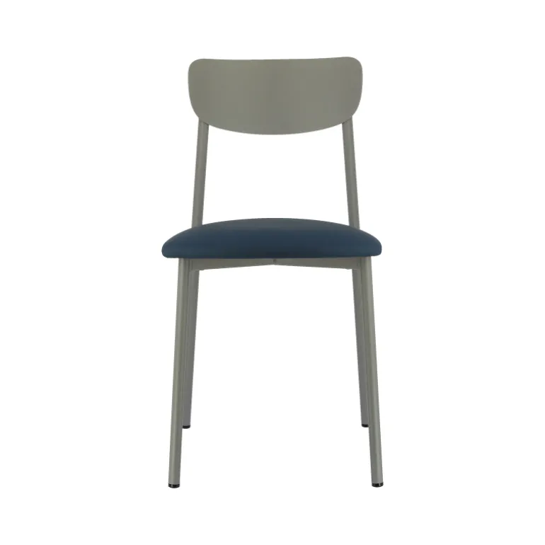 Colette Carrier® Chaise française en métal avec assise en simili rembourrée
