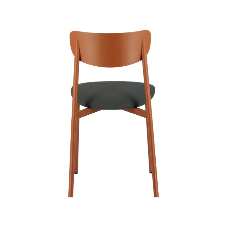 Colette Carrier® Chaise française en métal avec assise en simili rembourrée