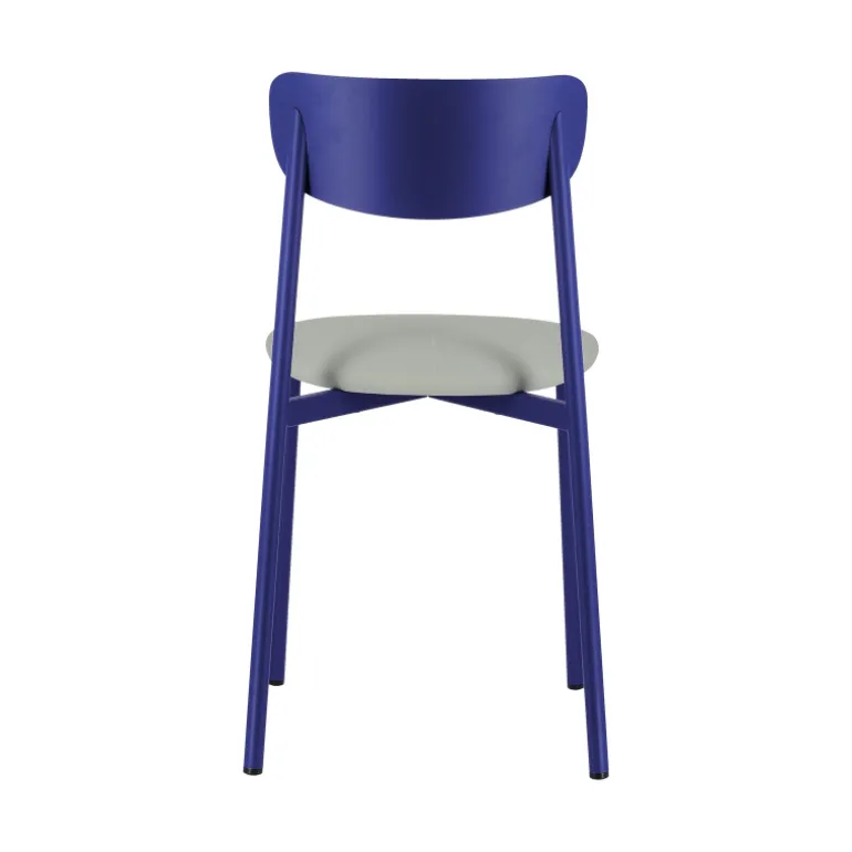Colette Carrier® Chaise française en métal avec assise en simili rembourrée