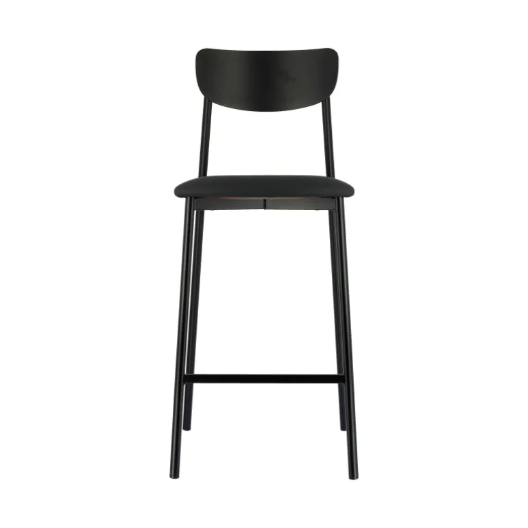 Colette Carrier® Tabouret snack français en métal avec assise en simili rembourrée
