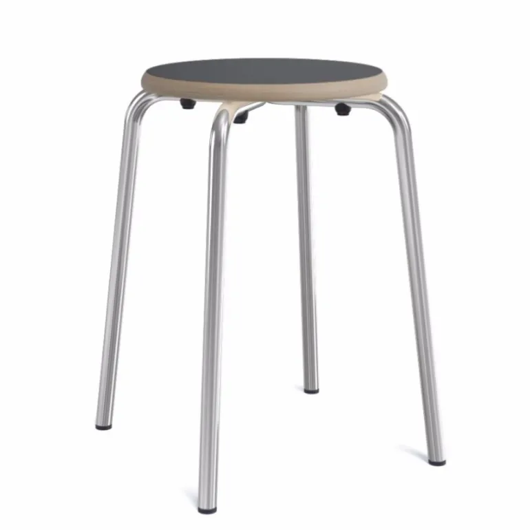 Collège Tabouret bas vintage en métal et bois
