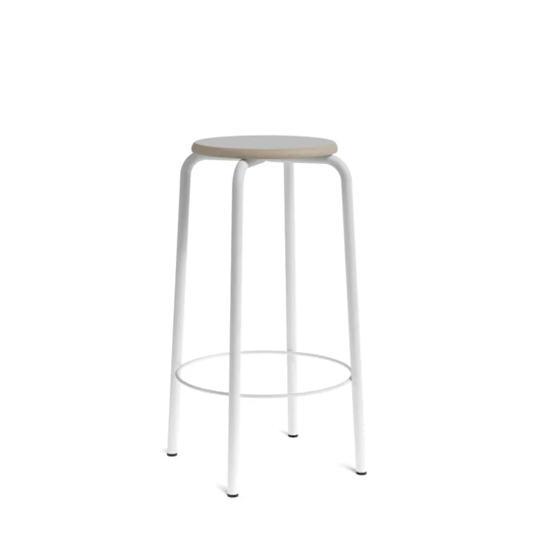 Collège Tabouret snack vintage sans dossier bois et métal