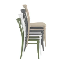 Cross Chaise de cuisine style bistrot empilable en polypropylène