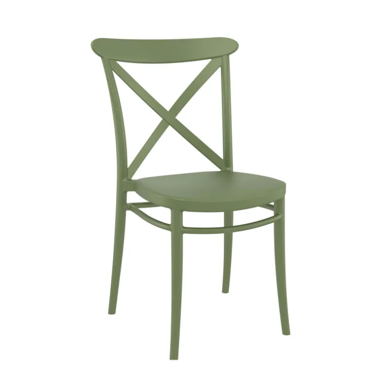 Cross Chaise de cuisine style bistrot empilable en polypropylène