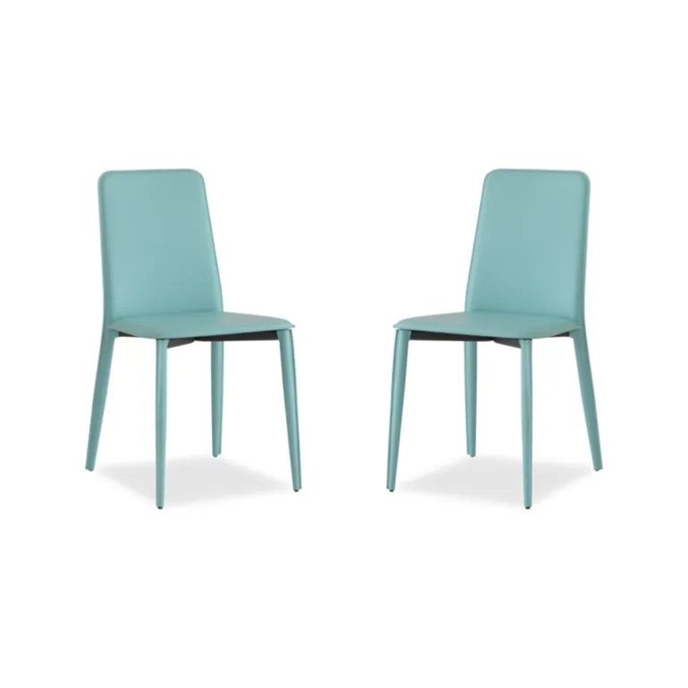 Ely 2 Chaise de salle à manger en croûte de cuir avec pieds gainés