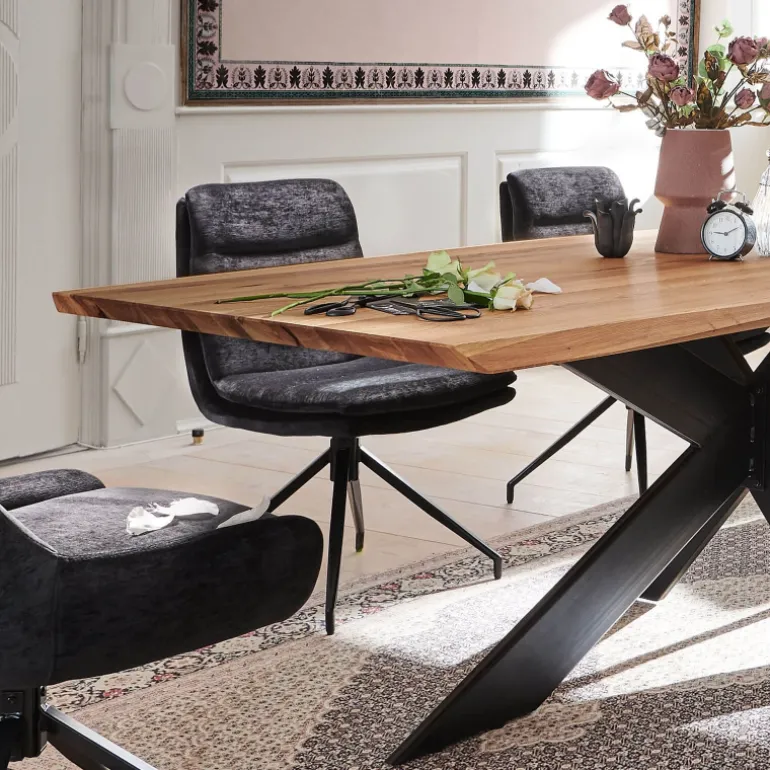 ExtrêmeTable design plateau bois massif avec pieds en métal