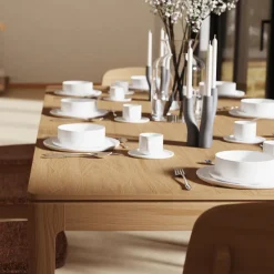 Fiera Table à manger extensible rectangulaire en bois