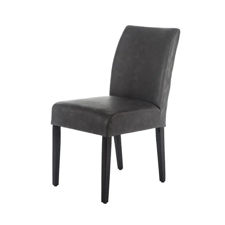 Fritz diamant Chaise avec dos matelassé en synthétique et pieds en bois