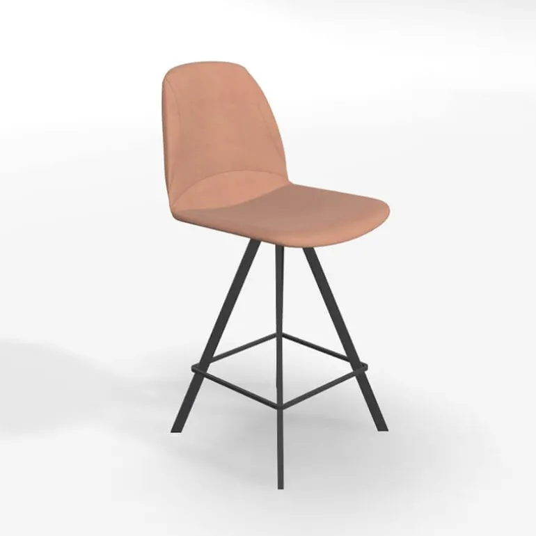Girona Tabouret pivotant avec dossier hauteur snack en tissu