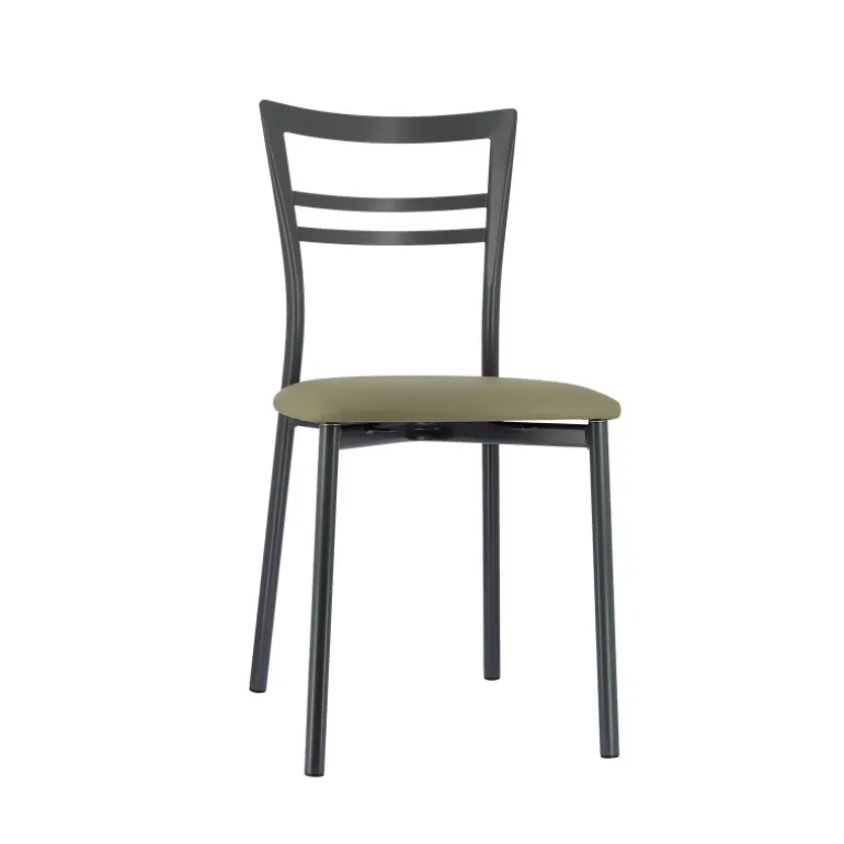 Go 1419 Chaise de cuisine rembourrée en synthétique et métal
