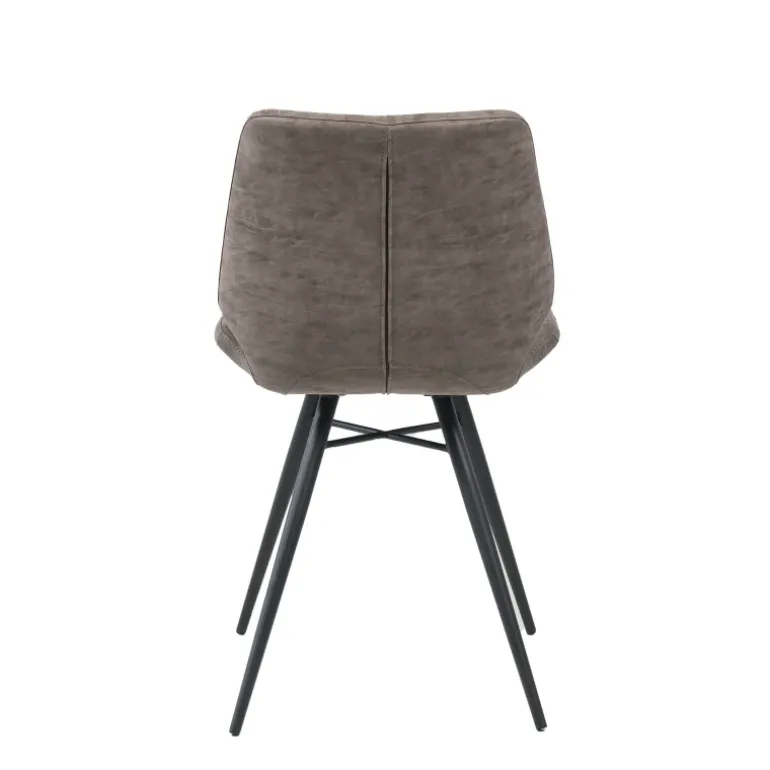 IberisChaise design rembourrée inspiration vintage avec pieds en métal noir
