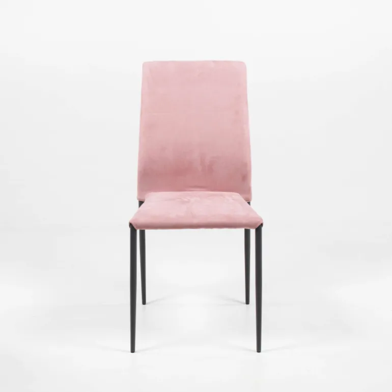 Kendra Ingenia by Bontempi® Chaise moderne en tissu aspect nubuck et métal