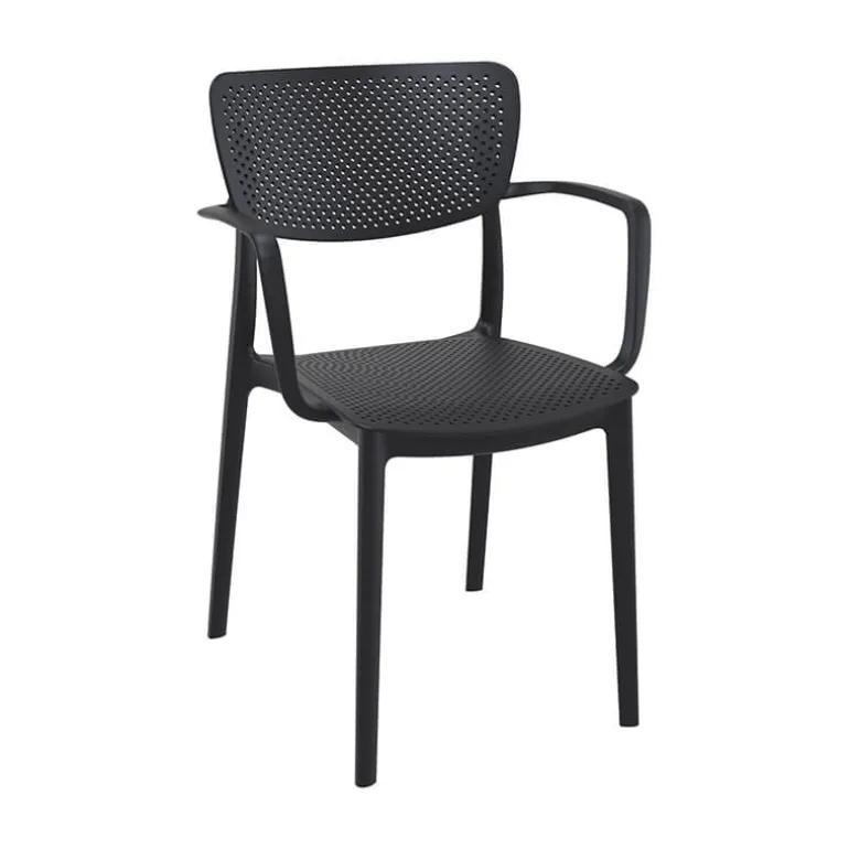Loft Chaise de jardin micro perforée avec accoudoirs
