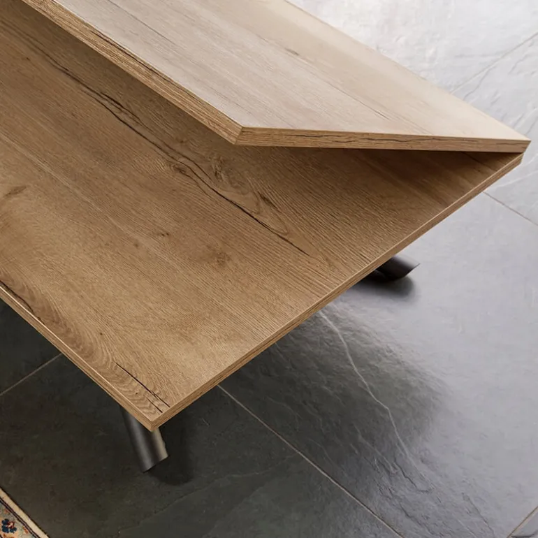 Lotus Table italienne rabattable et relevable en mélaminé avec pieds mikado