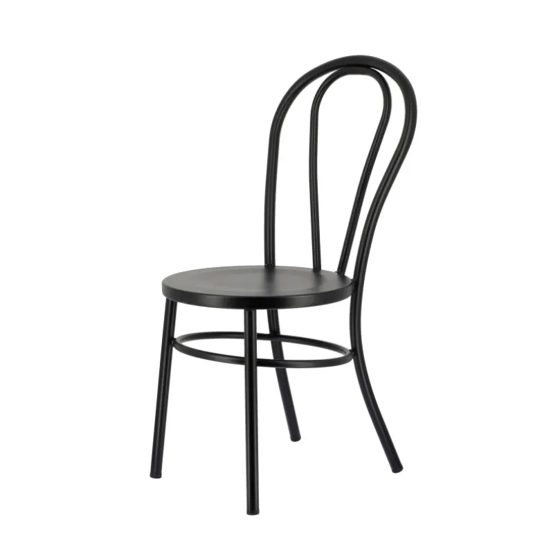MadinaChaise bistrot vintage en métal noir