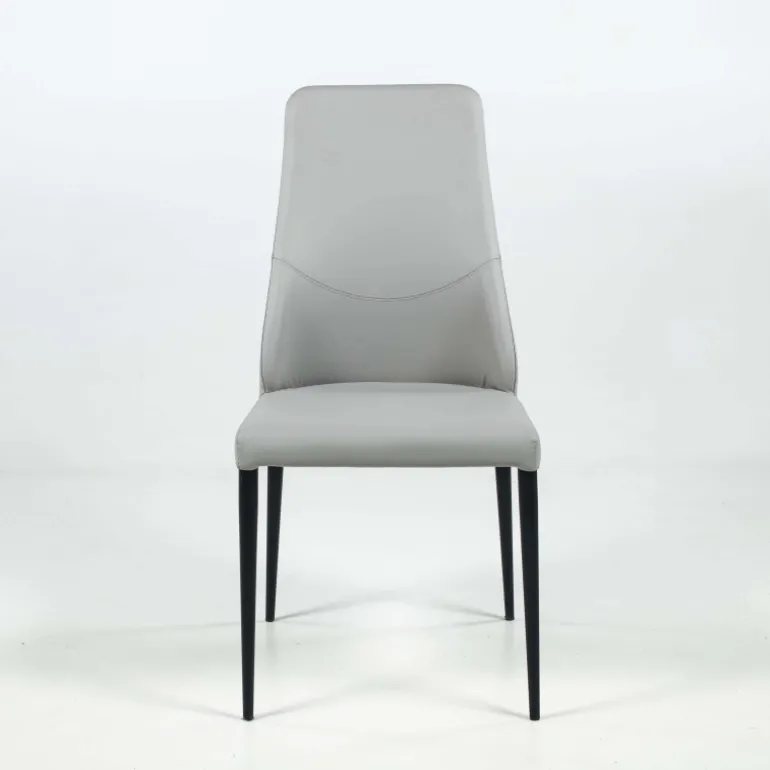 Mathilde Chaise de séjour moderne italienne en synthétique et pieds en métal
