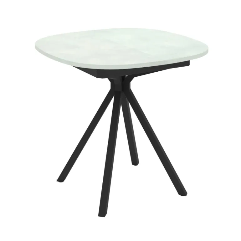 Onyx Table snack carrée avec bords arrondis en stratifié et pieds en métal