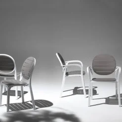 Palma Fauteuil en polypropylène coloris blanc et taupe