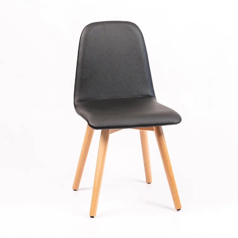 Pandora Chaise rembourrée avec pieds coniques en bois
