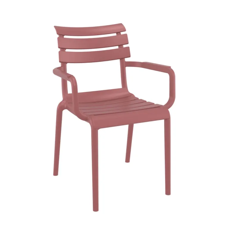 Paris Fauteuil de jardin empilable en polypropylène avec accoudoirs