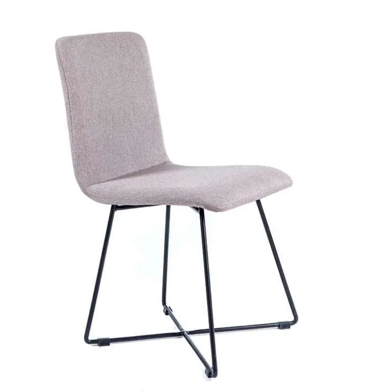 Plaza diamant Chaise design en tissu avec pieds filaires en métal noir