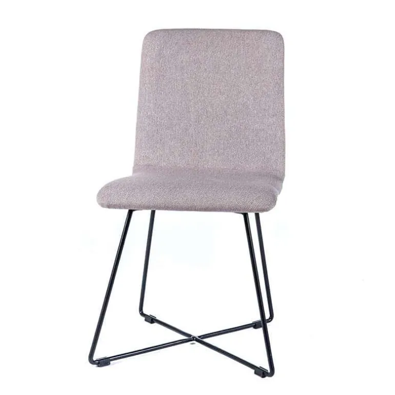 Plaza diamant Chaise design en tissu avec pieds filaires en métal noir