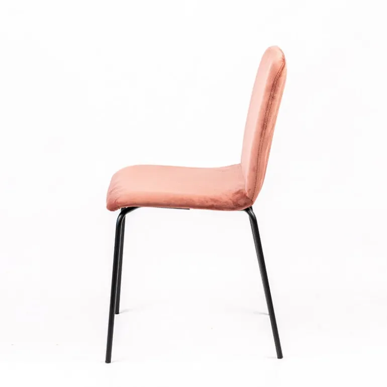 Plaza line Chaise moderne avec dos matelassé en tissu et pieds en métal