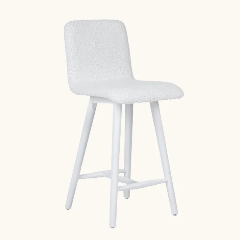 Plaza Tabouret snack scandinave en tissu et pieds coniques en bois